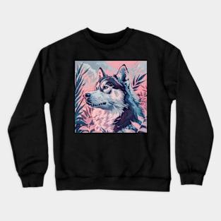 Retro Alaskan Malamute: Pastel Pup Revival Crewneck Sweatshirt